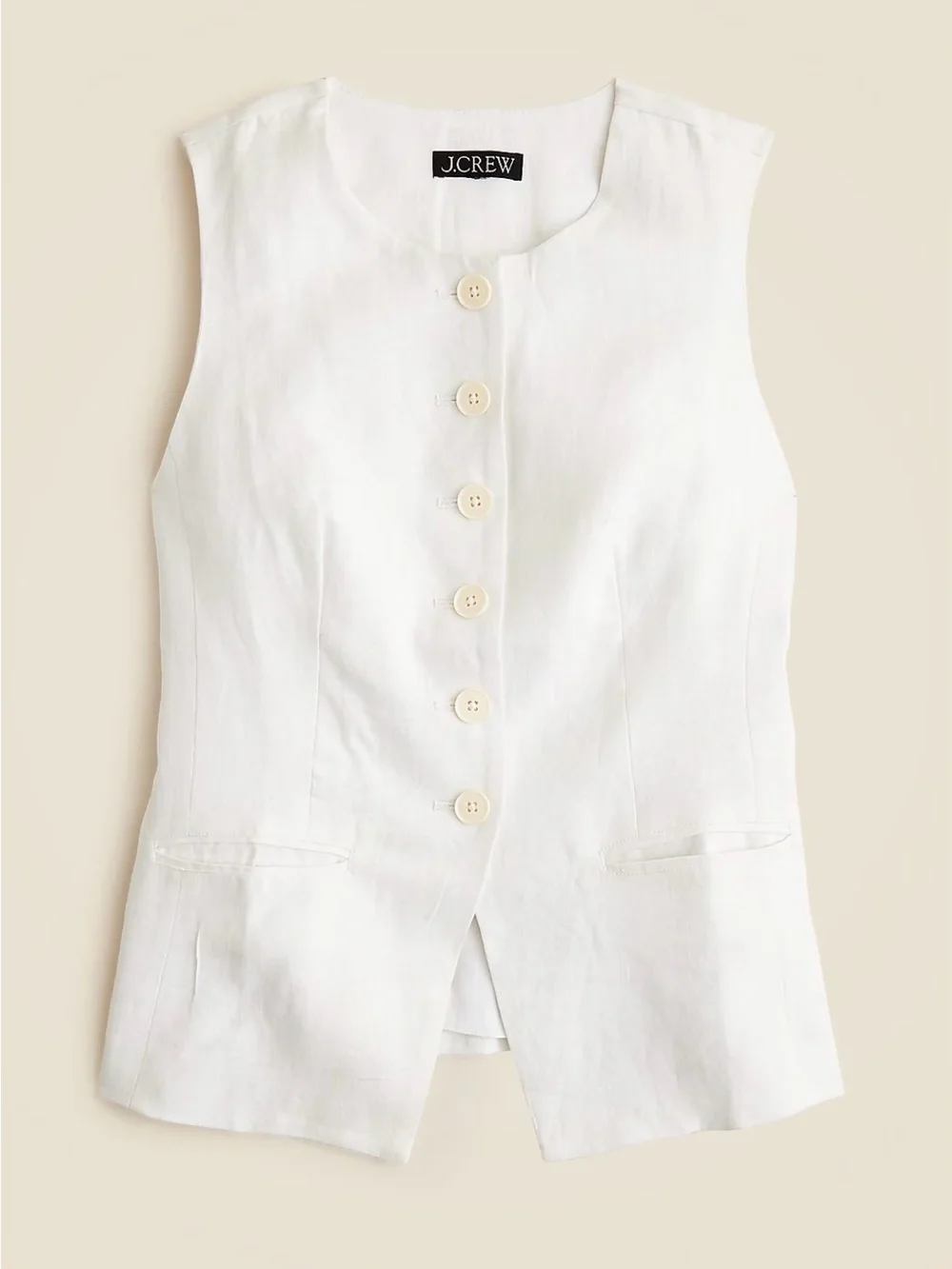 J Crew Cutaway vest top in white linen